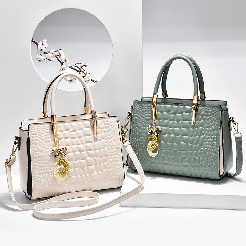 CIKER Summer New Urban Simple Luggage Leather Goods Solid Color Bucket Bag PU Retro Ladies Messenger Bag