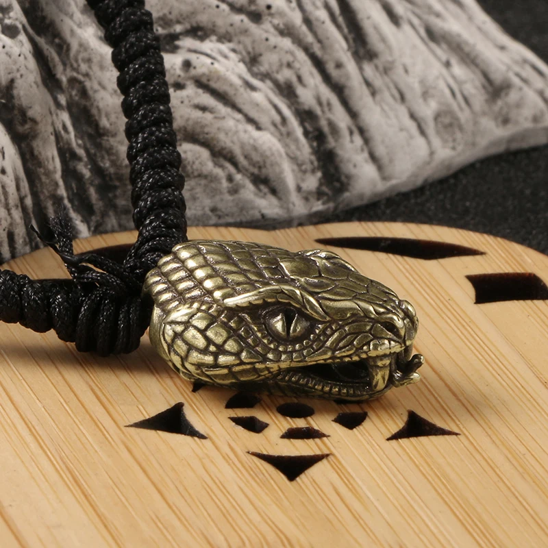 Винтажные медные брелки ручной работы в виде головы змеи подвеска стиле ретро