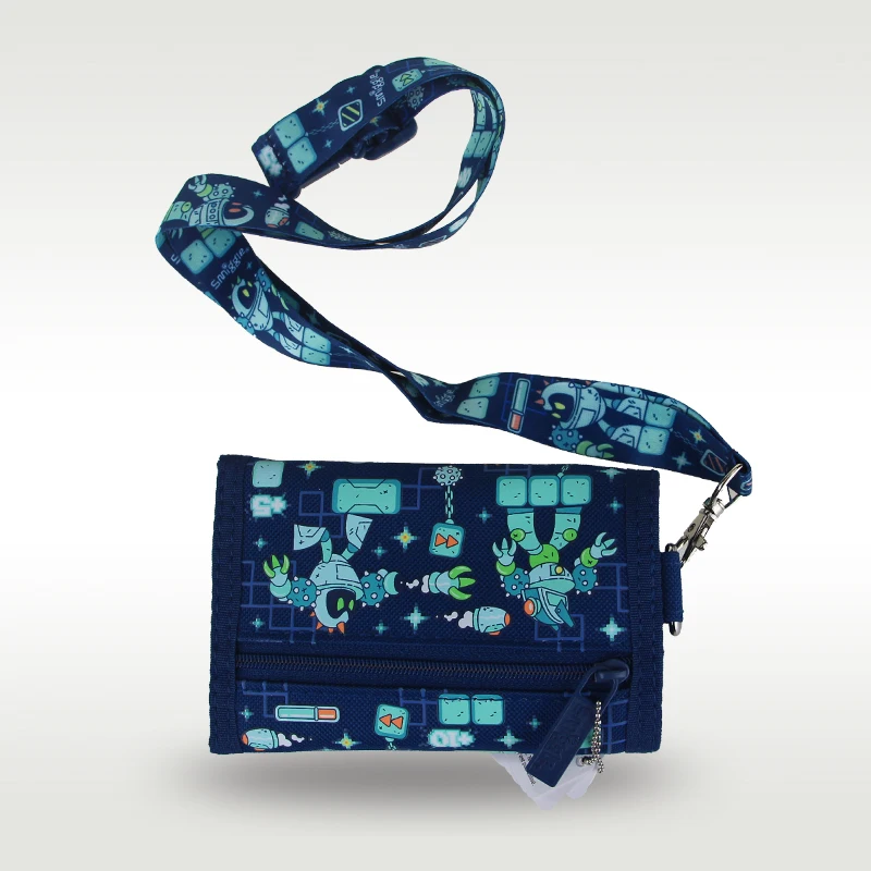 Австралийский детский кошелек Smiggle для мальчиков Deep Blue кошелек-клатч с роботом