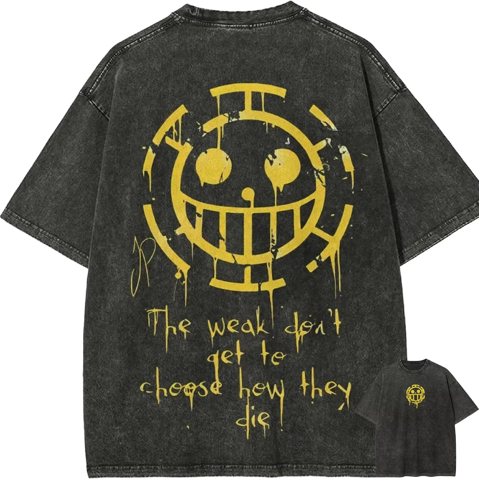 Фото Футболка One Piece Luffy Gear 2 3 4 5 Nika, винтажная, с эффектом кислотной стирки, уличная одежда, оверсайз, ретро, с аниме-графикой, хлопковая, мужская, одежда №2