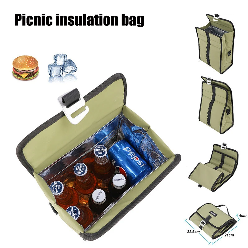 

2023 Portable Thermal Insulated Cooler Bags 7L Outdoor Camping Lunch Bento Box Trips BBQ Meal Drink Zip Pack Picnic Supplies
