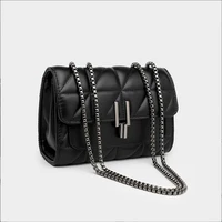 womens pu small flap bags designer leather chains messenger bag for female crossbody handbags lady button shoulder bag purse