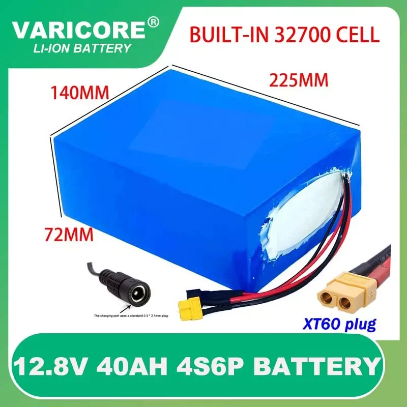 

NEW2023 12.8V 40Ah Lifepo4 battery pack 4S6P 3.2V 32700 with 40A same port balanced BMS 12V Power supply Electric equipment