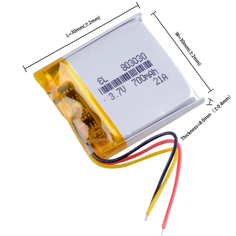 Литий-ионный аккумулятор 3 линии 753030 3,7 в 700 мАч 803030 для MP3 MP4 DVD JBL E55BT LIVE 500BT E45 DVR видеорегистратор Замена 633331