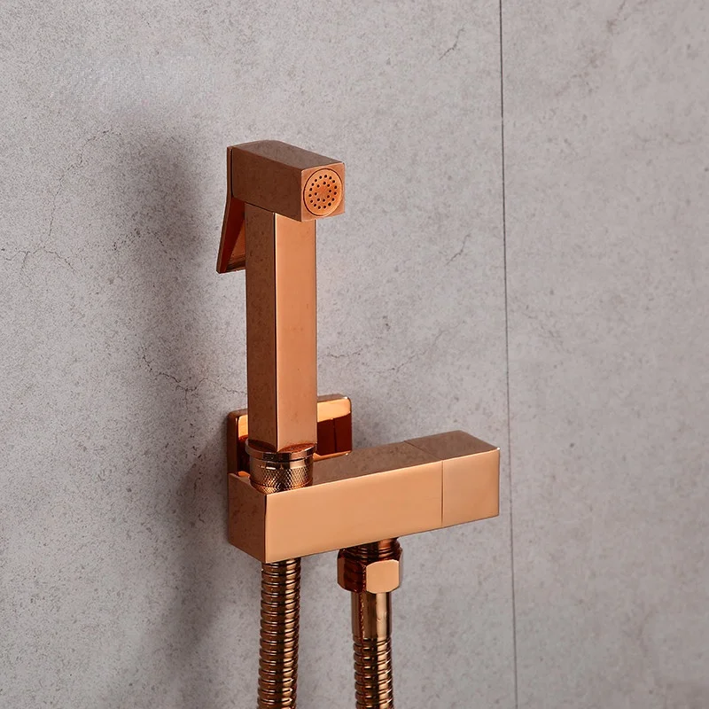

Gold Valve Kit Square Bidet Shattaf Faucet Shower Rose Held Bidet Faucet Bidet Head Jet Set Copper Sprayer Hand Toilet Douche