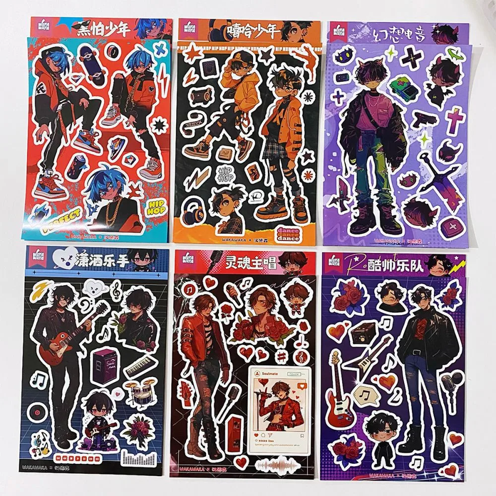 1 шт. декоративные стикеры в стиле аниме для мальчиков