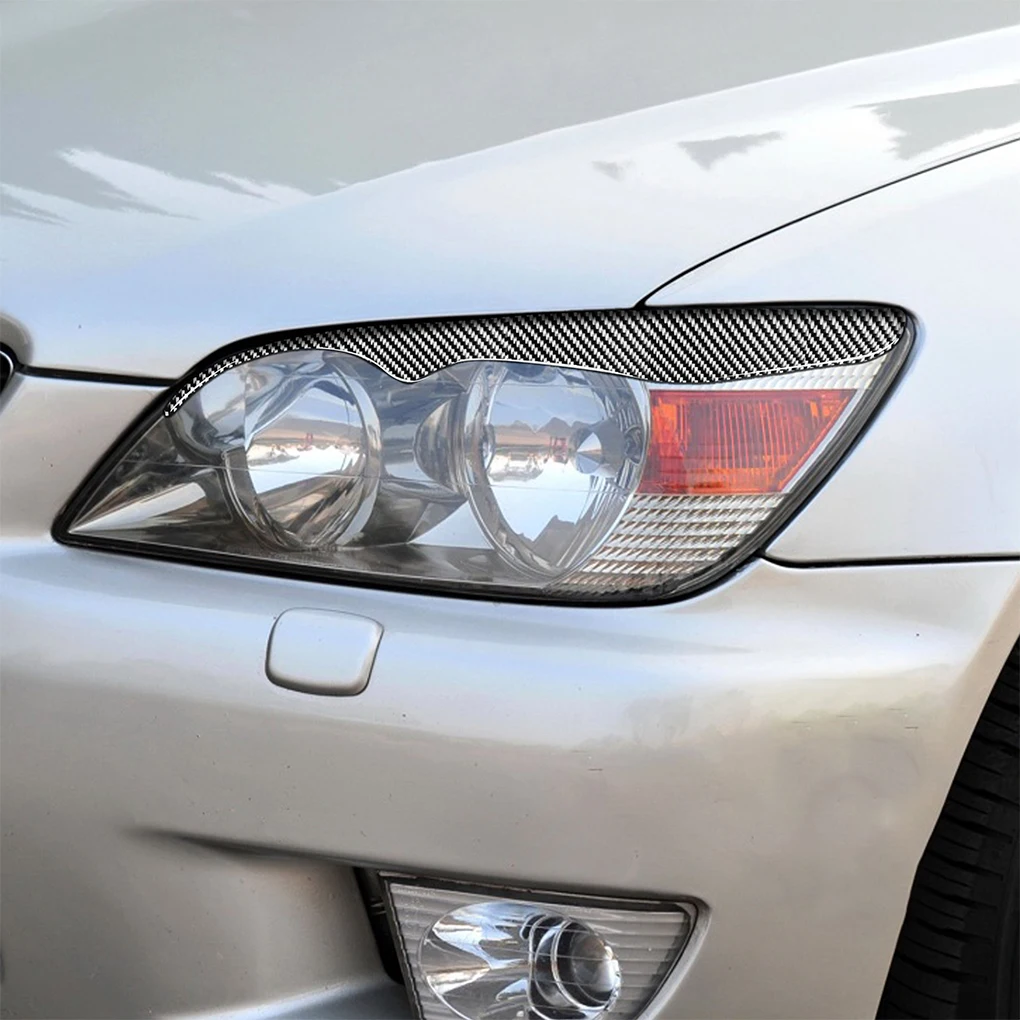 

2 шт. наклейки отделка из углеродного волокна аксессуары для фар полосы Декоративные брови крышка персонализированные наклейки