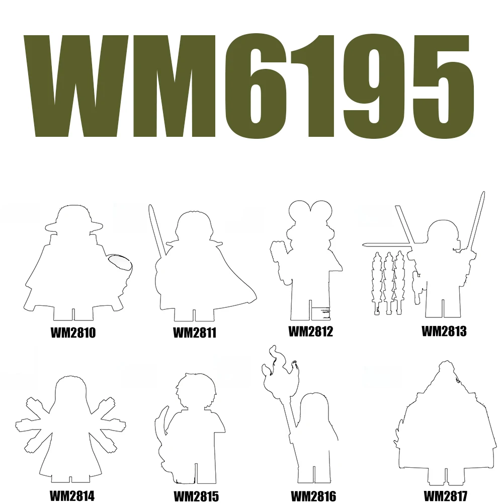 Фото WM6195 фильм ТВ аниме модели экшн-строительные блоки фигурки игрушки WM2810 WM2811 WM2812 WM2813 WM2814 WM2815 WM2816 WM2817 №1