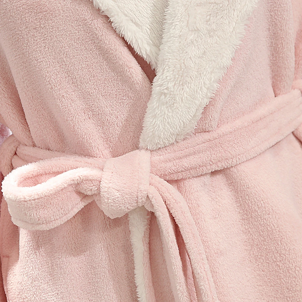 Thick Flannel Long Robe Full Length Bathrobe Long Sleeve Casual Warm Nightgown Sleepwear Breathable Housecoat Clothing