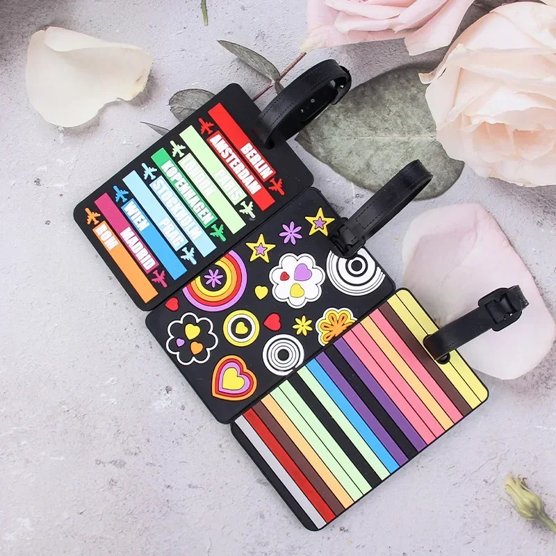 Багажные бирки из ПВХ с геометрическим принтом посадочные проходимости багажная