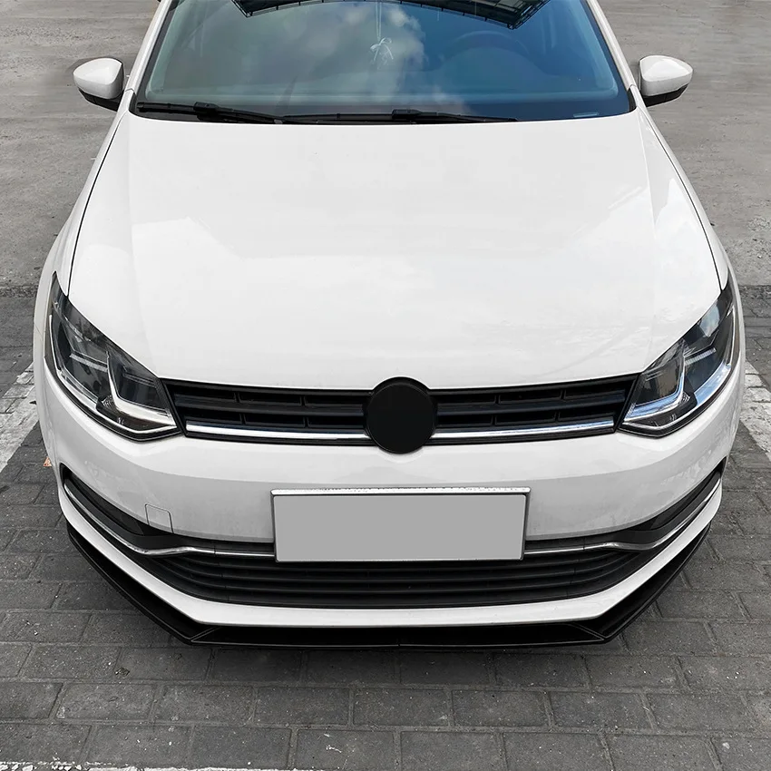 Фото Передний бампер, спойлер, сплиттер, диффузор для Volkswagen VW Polo MK5 6R 6C TDI TSI 2009-2017, обвесы, тюнинг, глянцевый черный №2