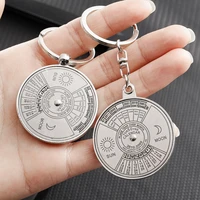 car keychain mini perpetual calendar pendant zinc alloy metal key ring women men creative gift key chain auto accessories