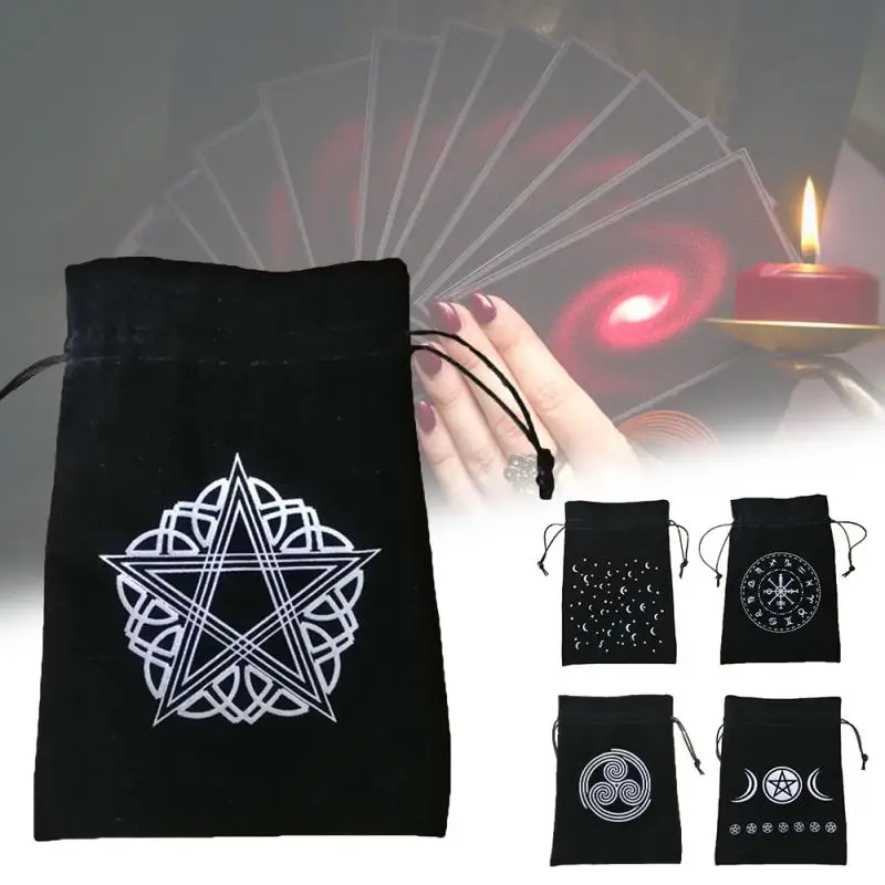 

Tarot Card Special Card Bag Flannel Manual Cutting Crystal Stone Storage Bag Convenient For Storage