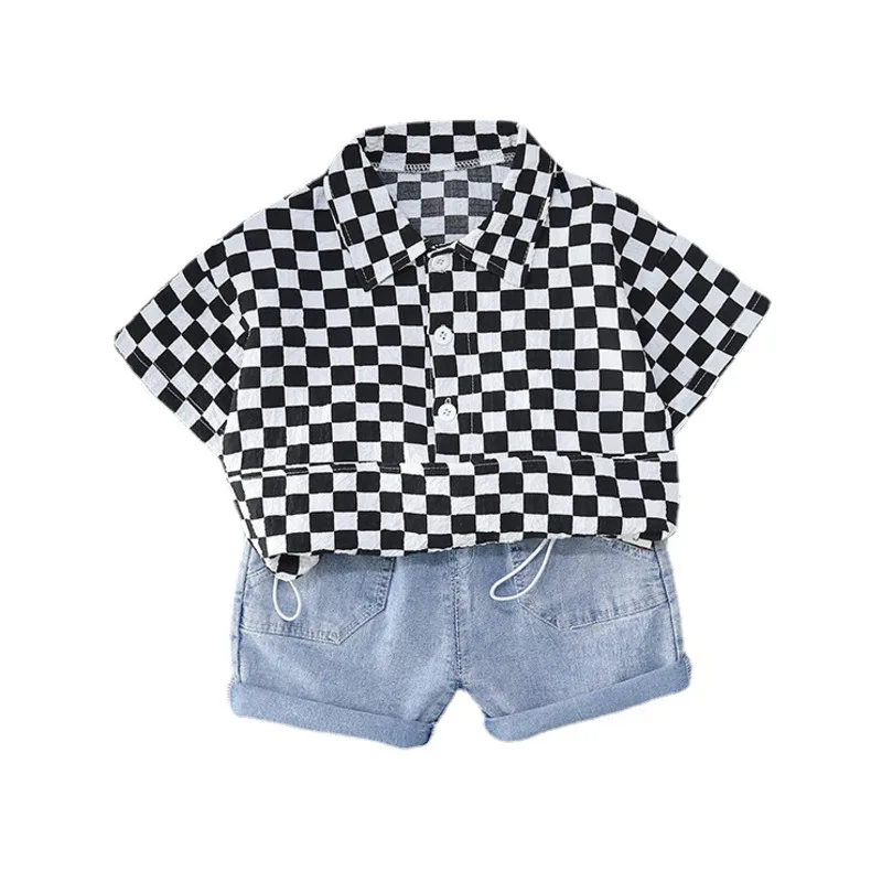 

New Summer Baby Clothes Suit Children Boys Girls Fashion Plaid T-Shirt Shorts 2Pcs/Sets Toddler Casual Costume Kids Tracksuits