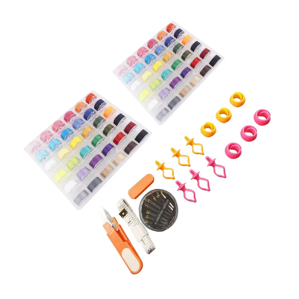 

72 Grid Sewing Machine Bobbin Thread Kit Embroidery Bobbin Clips String Set Accessories Sewing Bobbin Case Set Sewing Tools