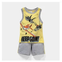 new boy sleeveless short sleeved pajamas set fighter home clothes childrens clothing summer suits sleepwear cartoon clothing