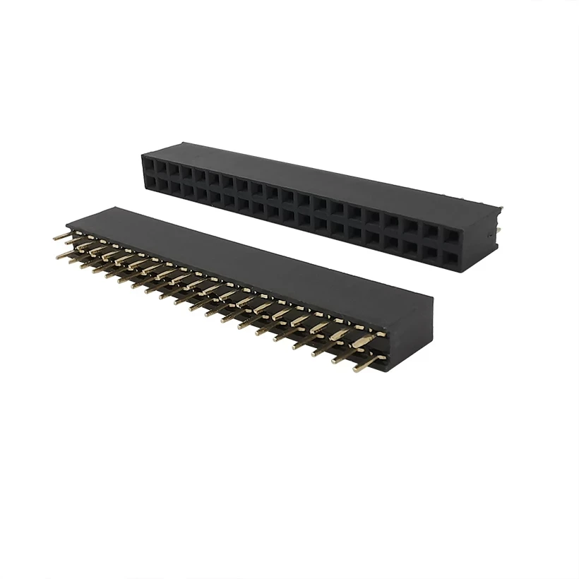 10Pcs 2.54mm 2X2P-40P Double Row Pin Header Female Connectors Straight PCB Socket Pinheader Strip |