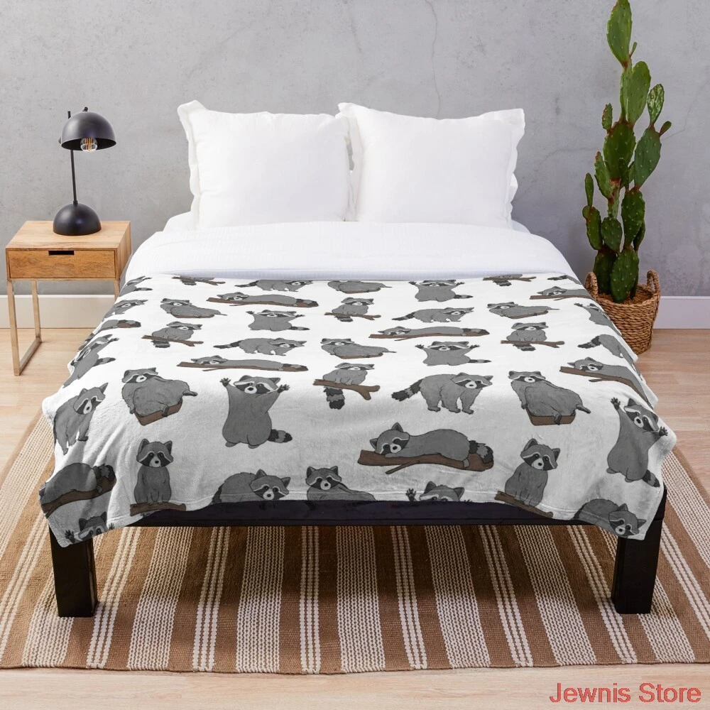 

Одеяло из енота, плюшевое бархатное теплое украшение для кровати, домашнего дивана, одеяла унисекс, для детей, мальчиков, подарки для взросл...