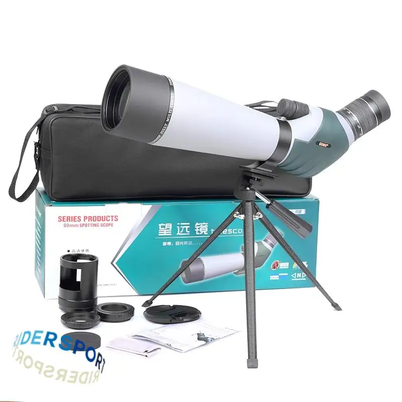 

20-60x80 Birdwatching Scope Monocular Binoculars High Magnification HD 80mm Large Diameter Double Tune Target Viewing Scope