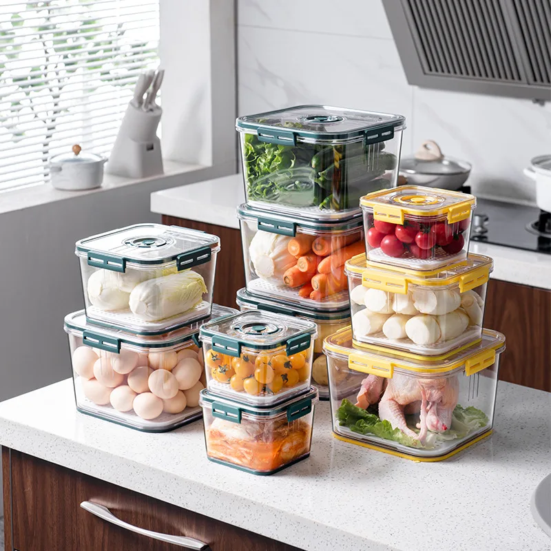 

Timekeeping Refrigerator Organizer Bins Storage Box Thickened Kitchen Fridge Food Vegetable Containers Pantry Freezer Supplies