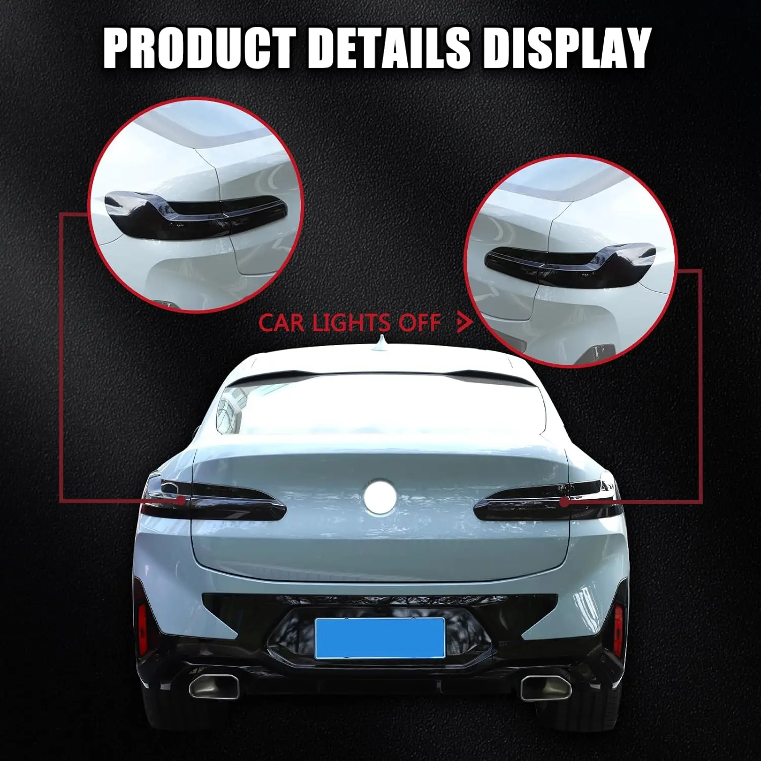 Фото Крышка заднего фонаря Защитная накладка на абажур для BMW X4 G02 X4M F98 2019-2025, ABS Черный автомобильный задний фонарь Защитный корпус №2
