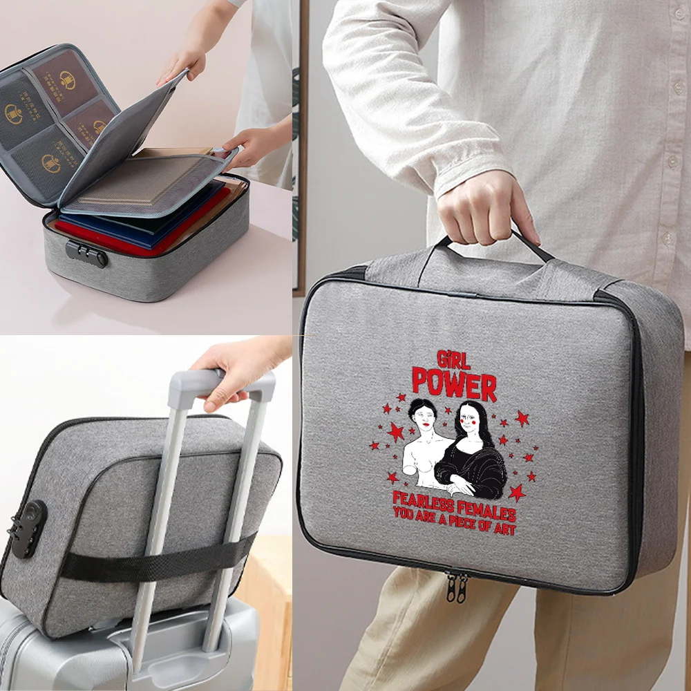 Briefcase Tote Documents Organizer File Lockbox Security Anti-theft Box Men Travel Credentials Wallet Luggage Storage Handbags