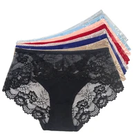 new fashion women sexy lace panties transparent briefs female floral high rise breathable wholesale panty underwear