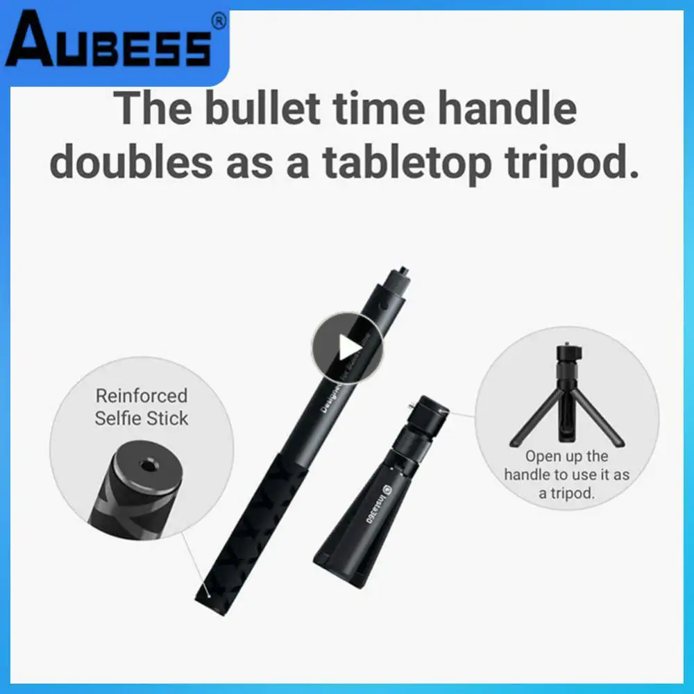 

Rotation Handle Tripod Sport Monopod Bullet Time Selfie Stick 2023 For Insta 360 X3 / One Rs / One X2 Accessories Invisible New
