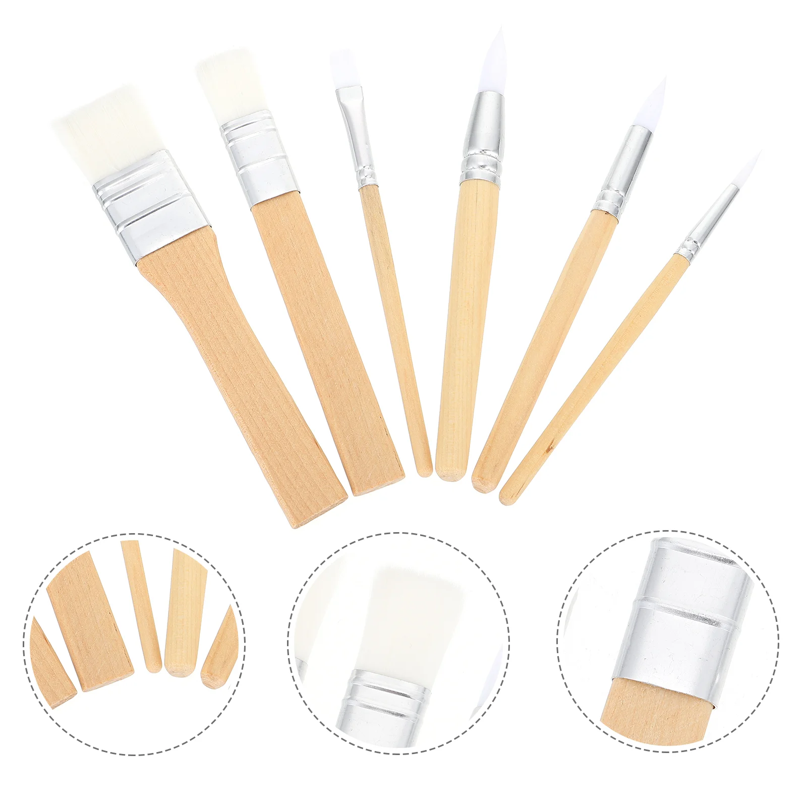 

6 шт., набор нейлоновых кистей для волос, для начинающих и студентов