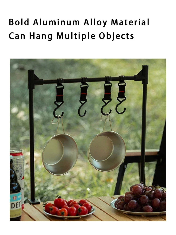 TARKA Camping Shelf Lantern Stand Picnic Tableware Hanging Rack Portable Detachable Aluminium Alloy Light Hanger