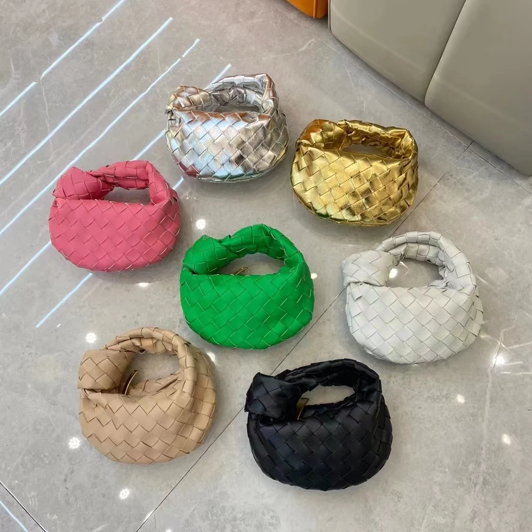 

2023 Hot Sale Cow Split Leather Mini Woven Bag Fashion Genuine Leather Single Shoulder Bag Brand Design Luxury Hobo Tote Bag