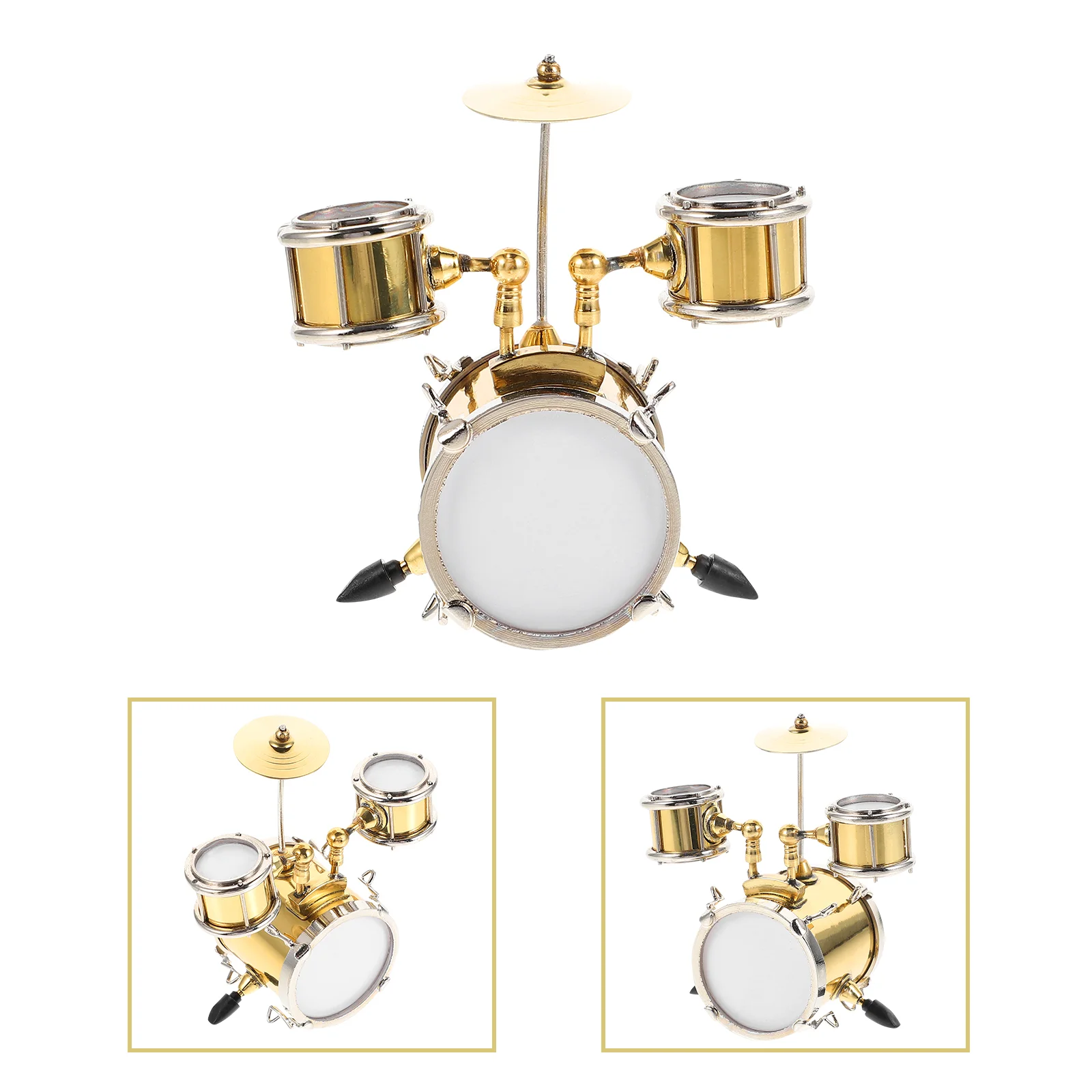 

Jazz Drum Model Mini Instrument Adorn Music Decor Ornament Metal Models Home Desk Kids Gift Fashion