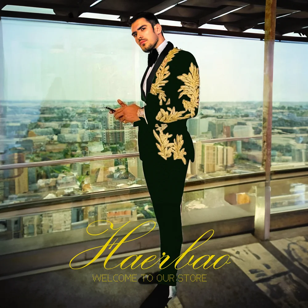 Мужской смокинг с принтом мужские костюмы для свадьбы выпускного вечера мужчин