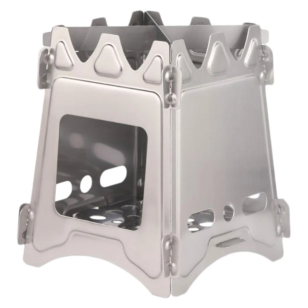 

Портативная дровяная плита из нержавеющей стали, кухонная мини-плита, дровяная плита для кемпинга, пикника, барбекю (квадратный размер)