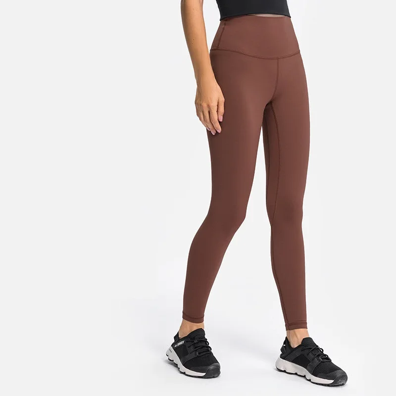 

Solid Color Sexy Women Sports Pans Tight Fitness Yoga Legging High-waist Butter Soft Athletic Skin-friendly Nude Gym Clothing