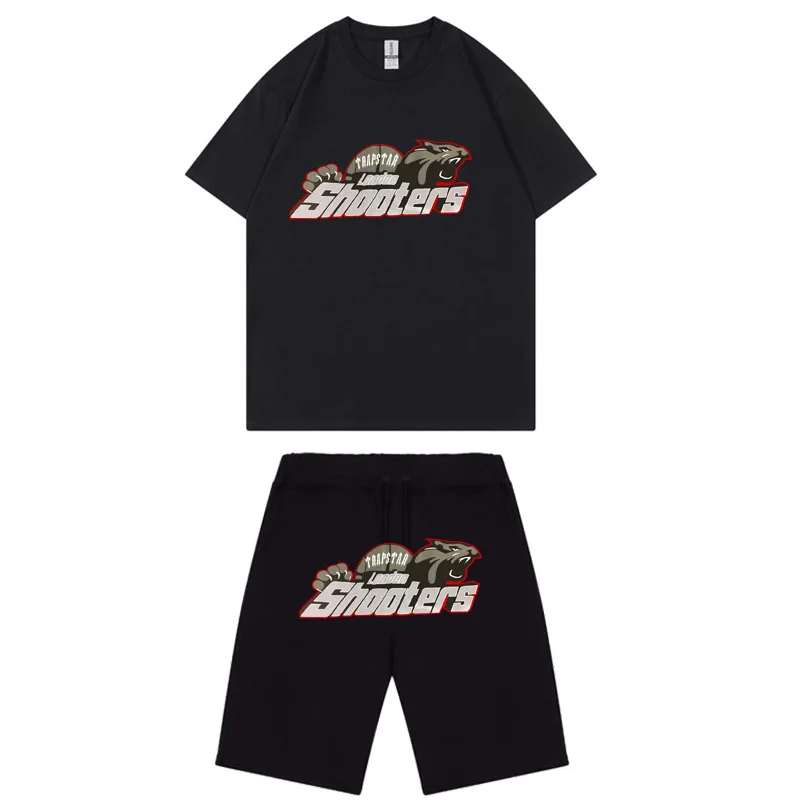 

Men's Sets TRAPSTARS Summer Tracksuits Cotton Short Sleeve T-Shirts+Shorts Sweatpants Streetwear Jogging Homme 2 Pieces Set 2023