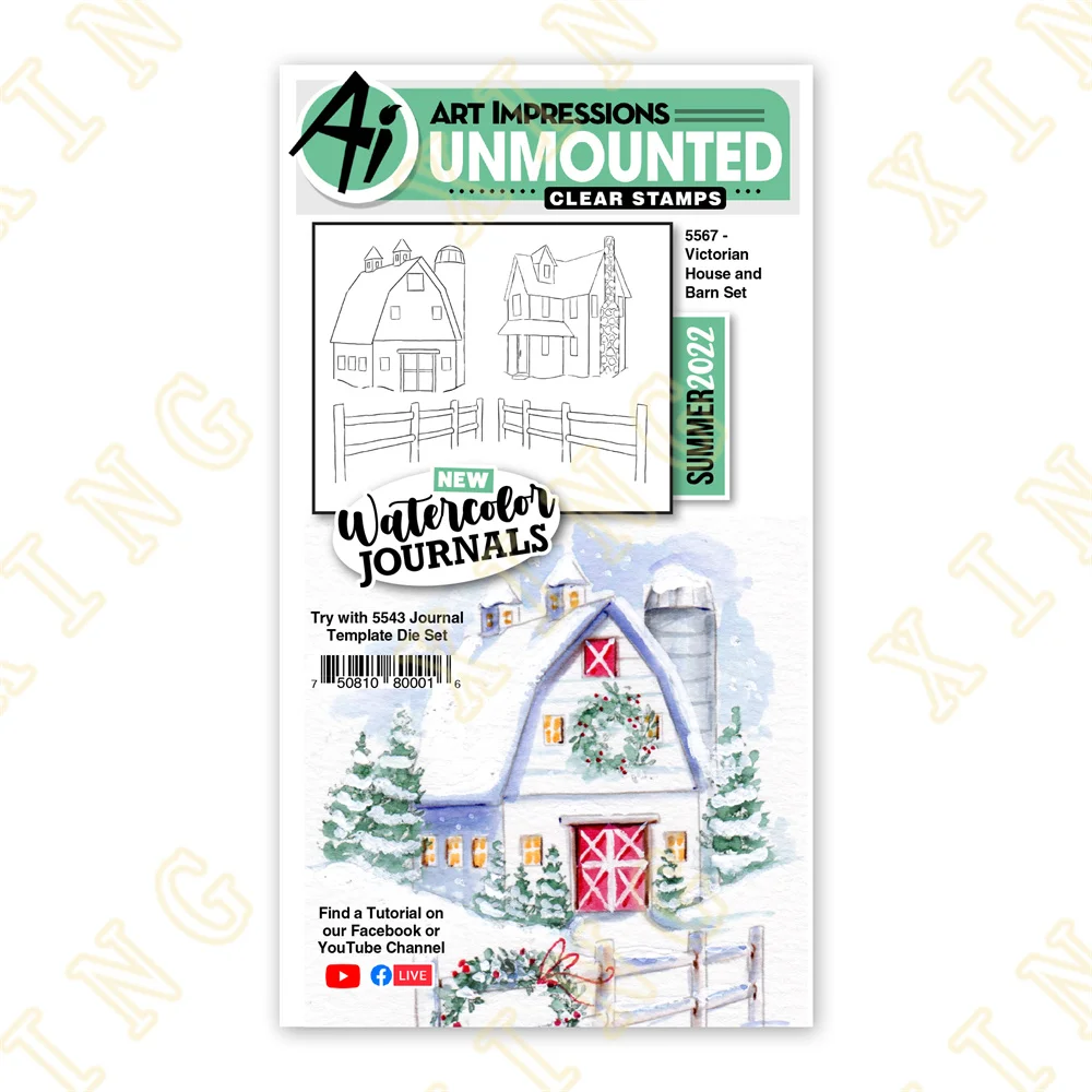 

2022 New Victorian House and Barn Metal Cutting Dies Clear Stamps Mold Decoration for Diy Scrapbook Paper Craft Knife Mould Hot