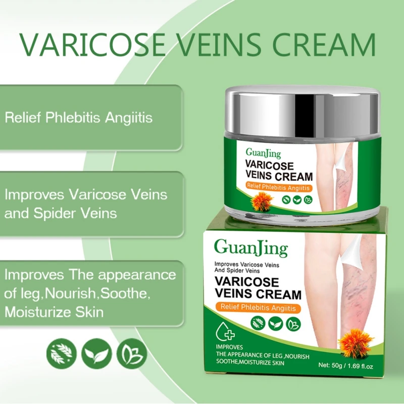 

Swelling Earthworm Leg Care Varicose Venous Pain Red Blood Silk Spider Legs Repair Treatment Cream 50g Varicose Vein Cream