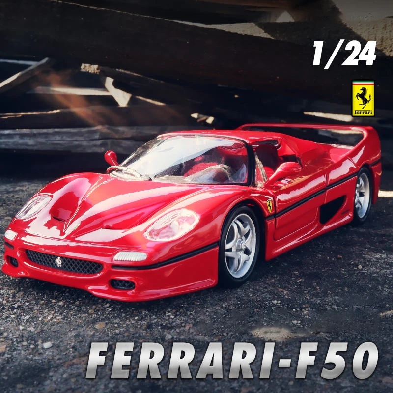 

Модель автомобиля Bburago Ferrari F50 1:24, литой автомобиль из сплава, Игрушечная модель автомобиля, миниатюрная модель автомобиля в масштабе, игрушка для детей