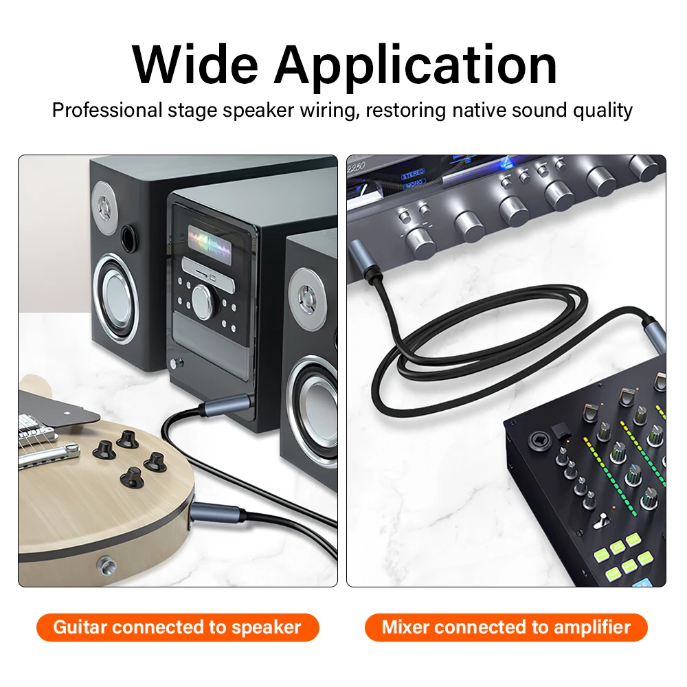 Фото 6.5mm To 6.5 mm Mono/Dual channel stereo Long Cable For Amplifier Mixer Electric Bass Guitar Jack TS TRS 1-30 Meter 6.35mm Cord №4