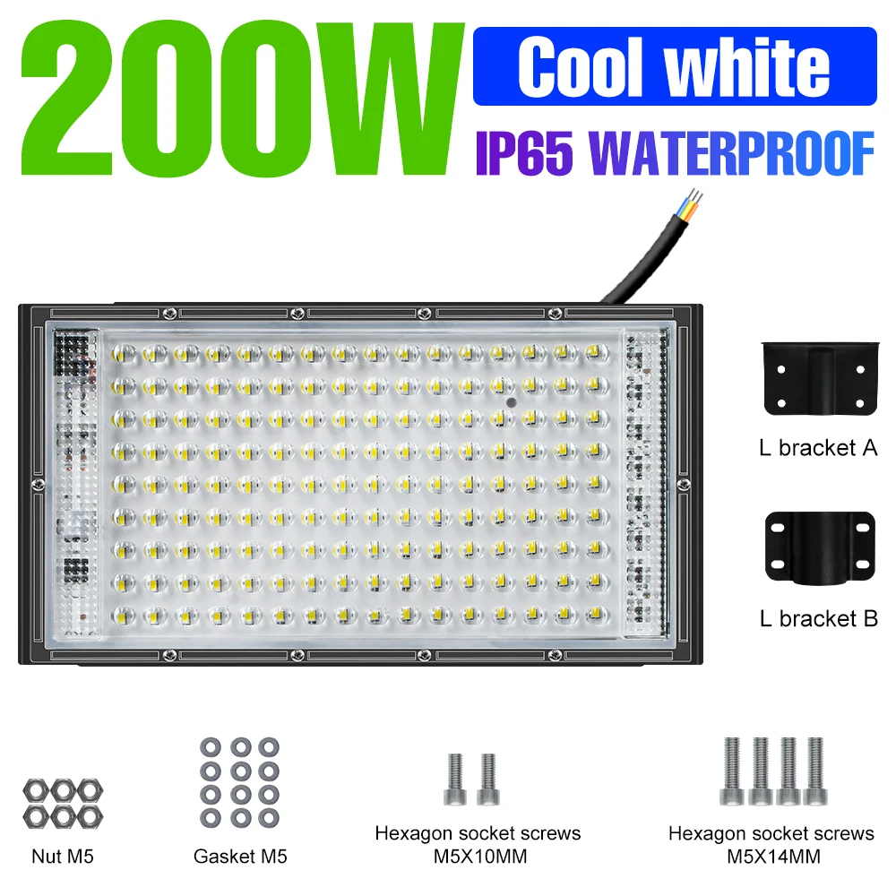 

Светодиодный уличный светильник 200 Вт холодный/теплый белый свет 220 В