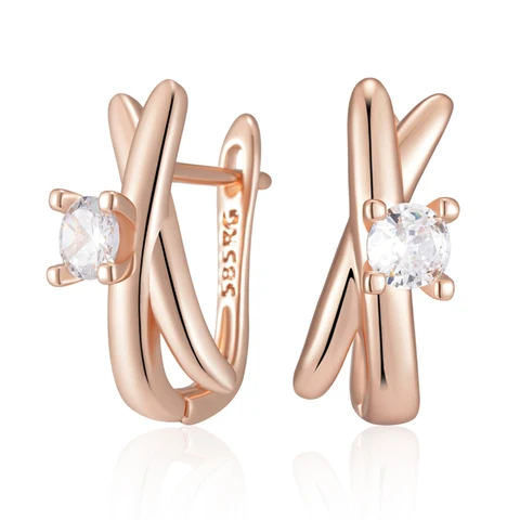 Серьги-капельки Kinel Hot 585 розового золота с цирконом