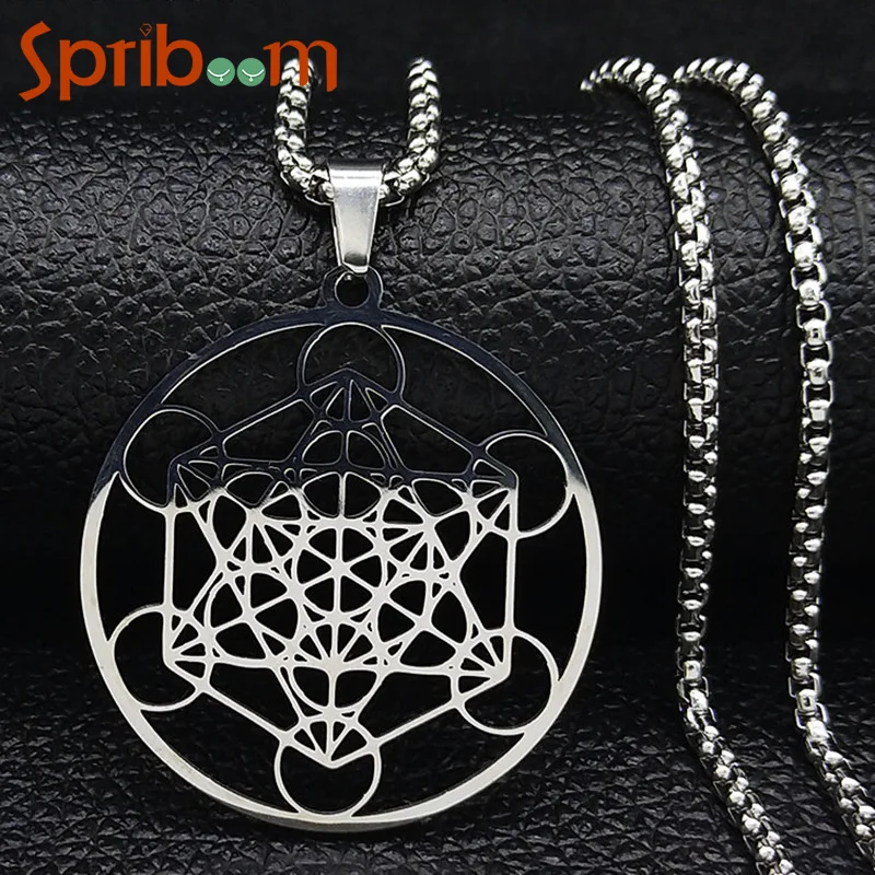 

Moon Goddess Necklace for Women Men Stainless Steel Chain Hollow Round Pendant Necklaces Fashion Jewelry Punk Male Accessories