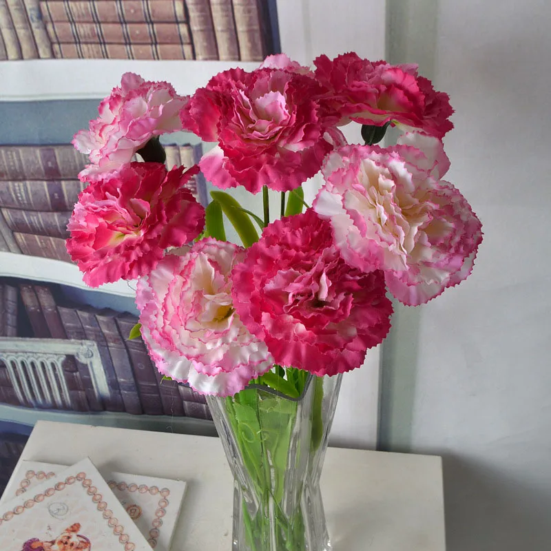 

Single Imitation Flower Carnation Mother's Day Teacher's Day Gift Home Wedding Scene Silk Cloth Flower Arrangement Decoration