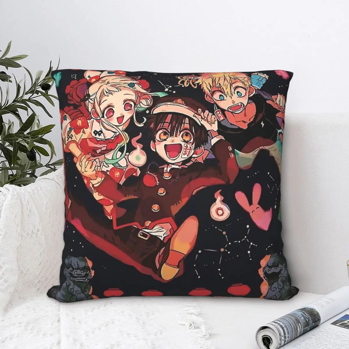 

Nene Yashiro And Kou Minamoto Jump Throw Pillow Case Toilet Bound Hanako Kun Manga Backpack Hugpillow Covers Soft For Sofa Decor