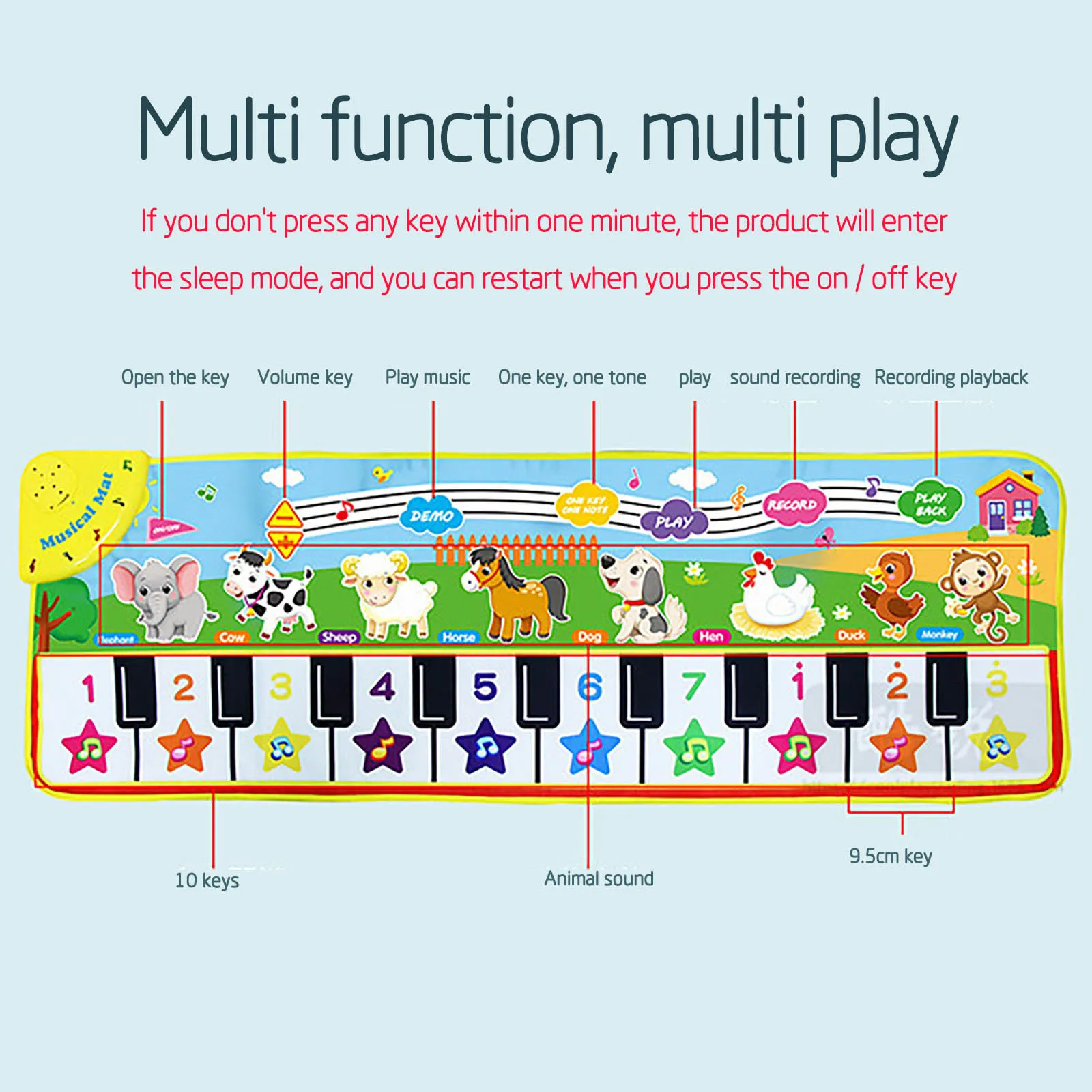 

Музыкальный коврик с голосом животного детский пианино игровой Ковер Музыкальный Игровой Инструмент Игрушки для раннего развития игрушки ...