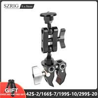 szrig super clamp crab pliers clip bracket with 14 screw ball head extension arm double ended 14 20 screw adapter universal