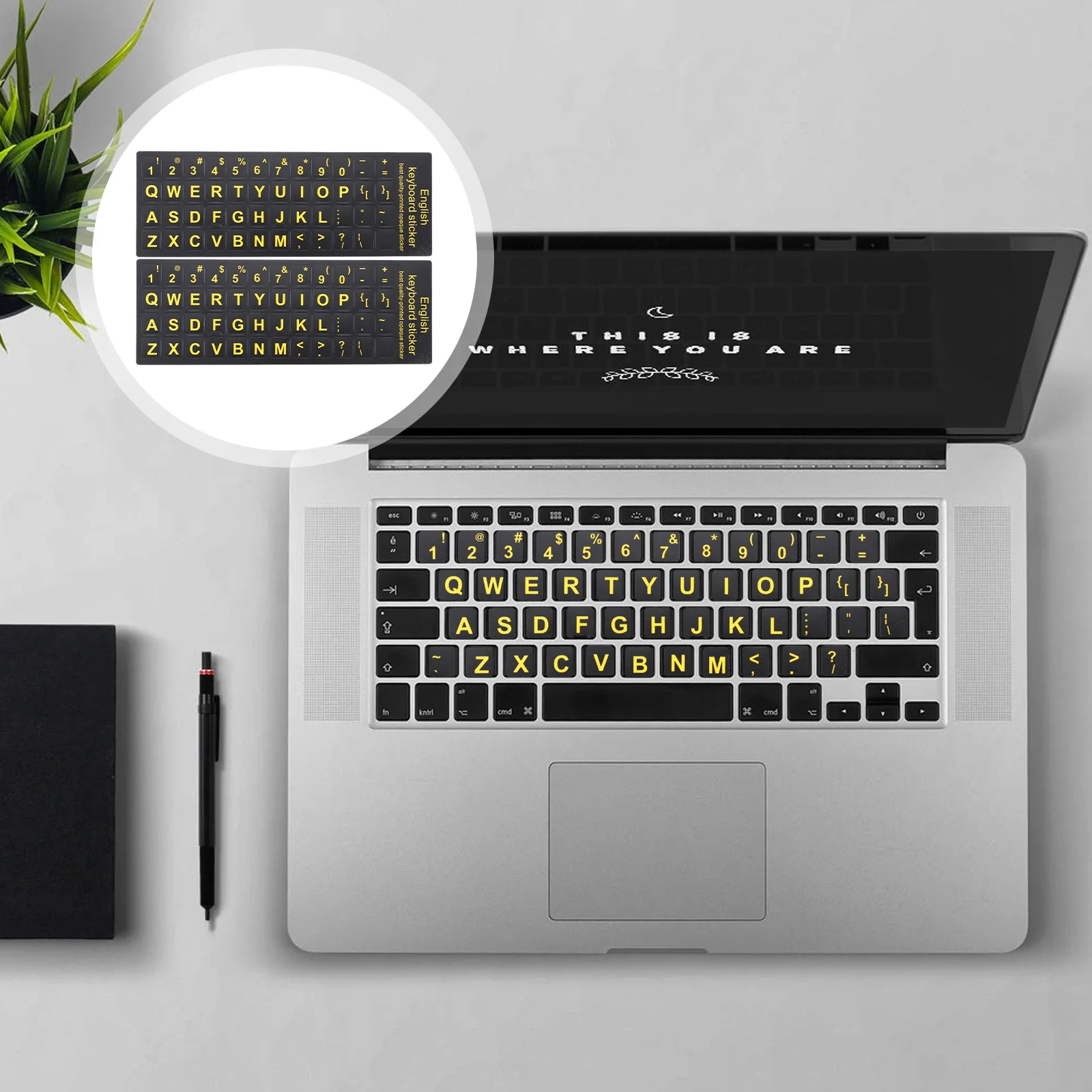 

Keyboard Sticker Laptop Stickers Letter Cover Mechanical Dark Theglow Computer Labelskin Decal Key Keycap English Decals Pc