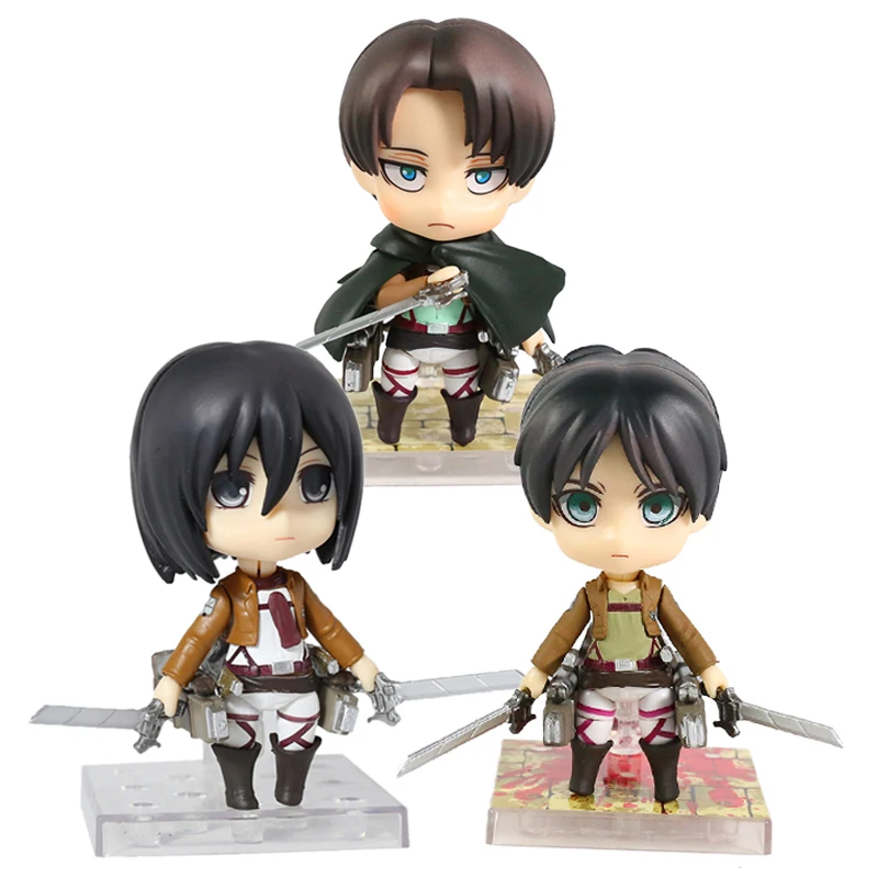 

Attack on Titan Mikasa Ackerman 365 Levi 417 390 Eren 375 Q Face Doll Action Figure Collectible Model Toy Gift