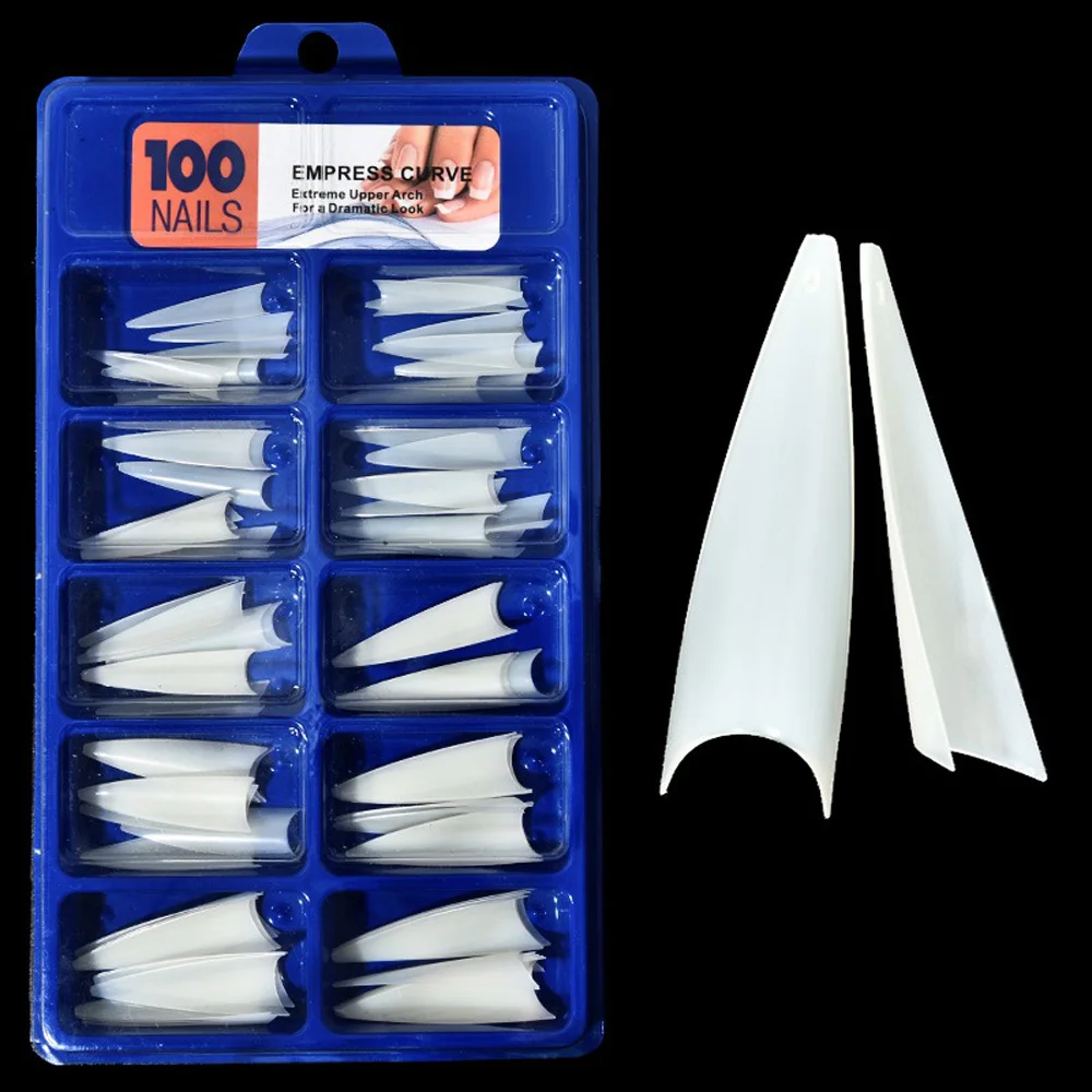 

100pcs Stiletto Nails Clear/Natural False Fake Fake Nails Tips ABS Full Cover Pointed Fasle Nails Manicure Charms Tips Claw TD2H
